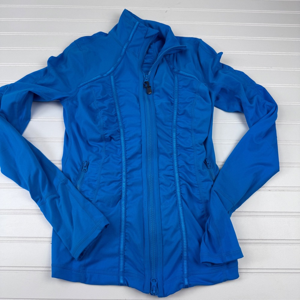 Zella Women's XS Full Zip Ruched Performace Jacket Blue